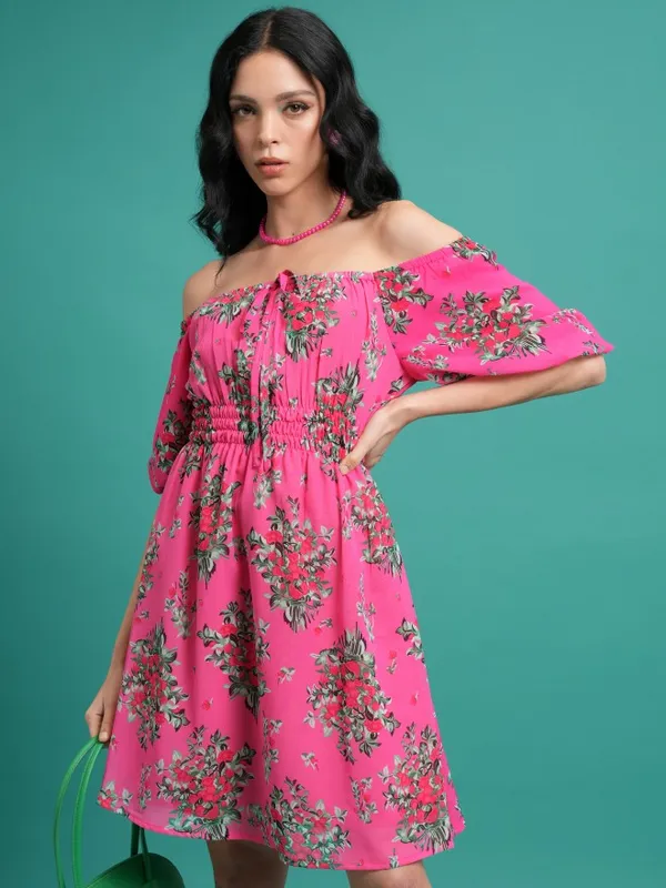 Printed Fit & Flare Dress