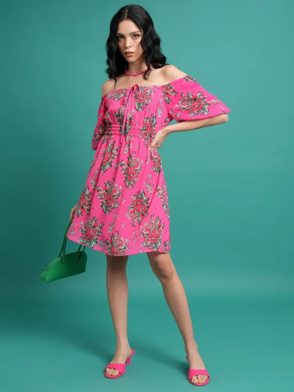 Printed Fit & Flare Dress