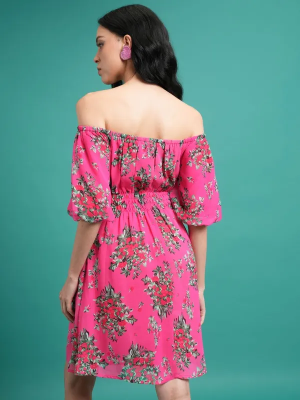 Printed Fit & Flare Dress