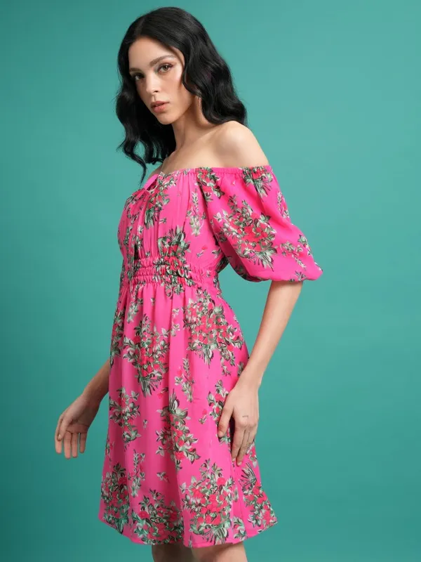 Printed Fit & Flare Dress