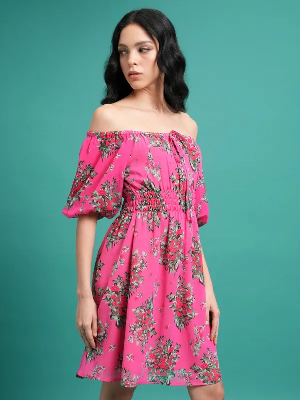 Printed Fit & Flare Dress