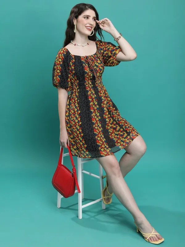 Printed A-Line Dress