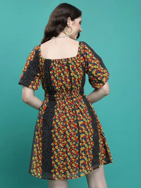 Printed A-Line Dress