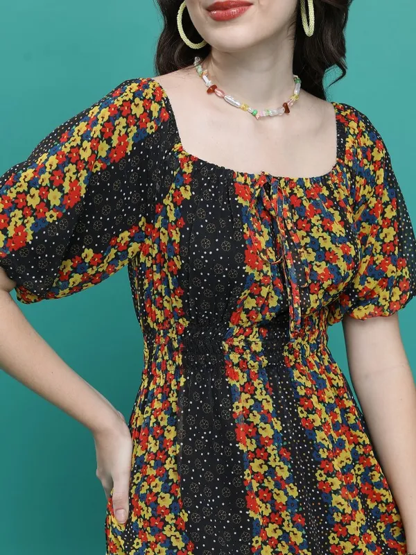 Printed A-Line Dress