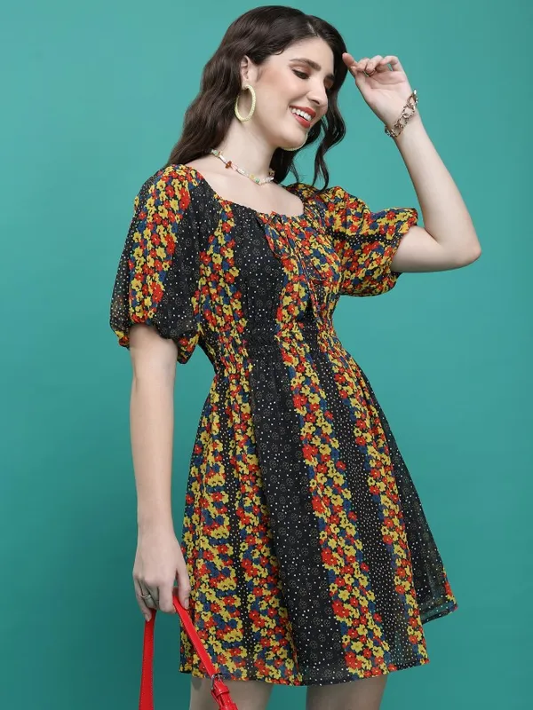 Printed A-Line Dress