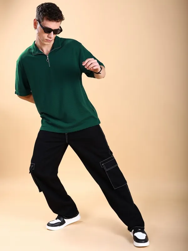 Men Solid Oversized Fit T-Shirt
