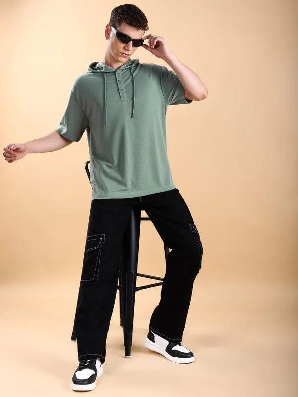 Men Solid Oversized Fit T-Shirt