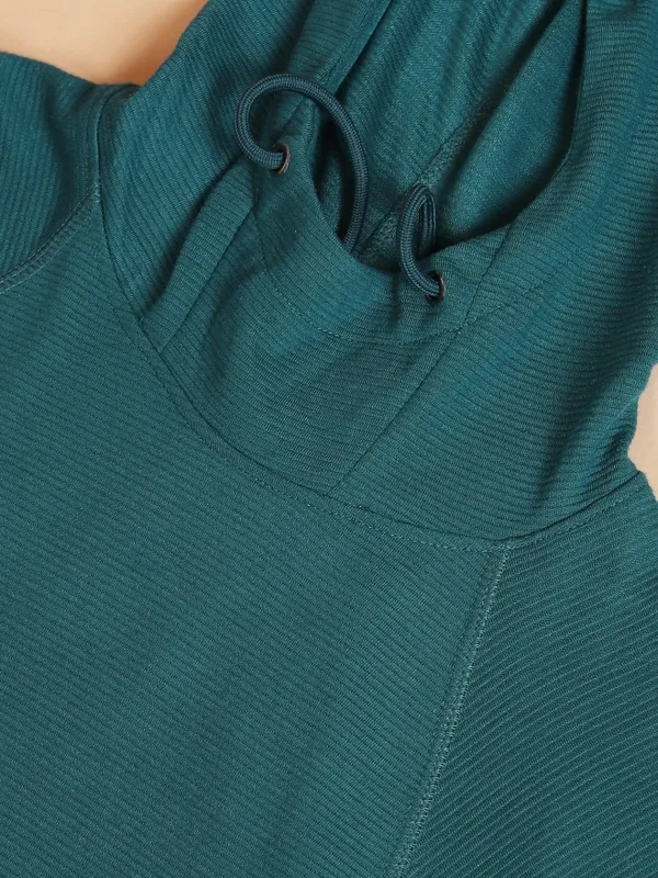  Ketch Men Teal Solid Hood T-Shirts
