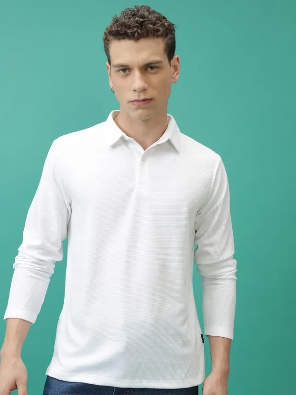 Solid Polo Collar T-Shirt
