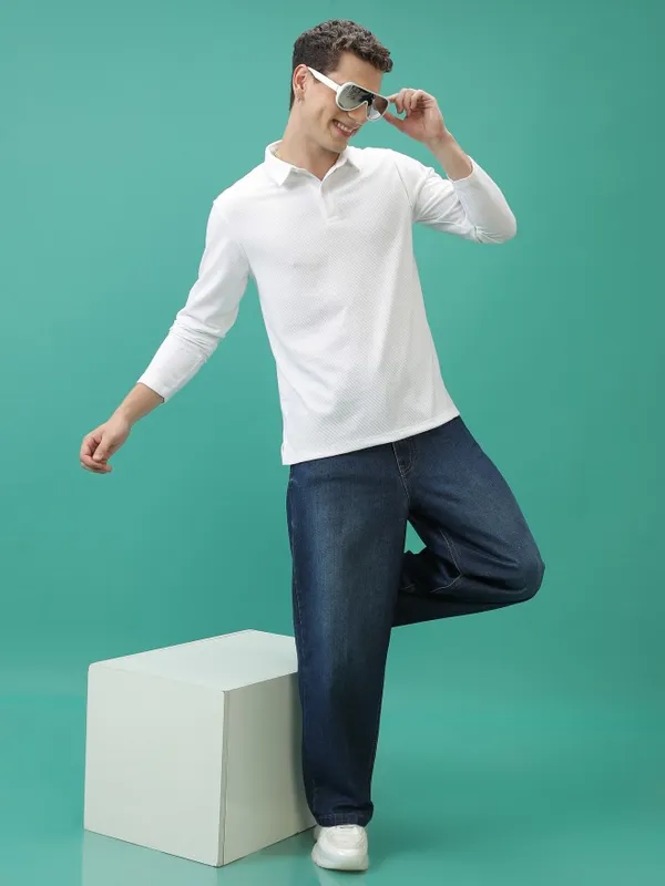 Solid Polo Collar T-Shirt