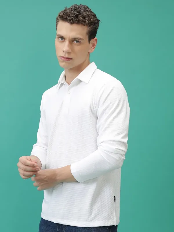 Solid Polo Collar T-Shirt