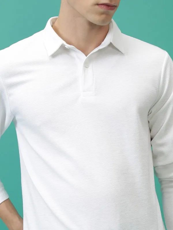 Solid Polo Collar T-Shirt