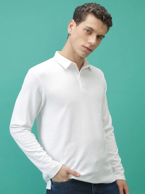 Solid Polo Collar T-Shirt