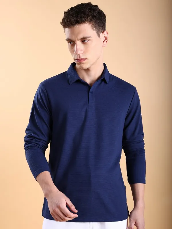 Buy Ketch Navy Solid Regular Fit T-Shirt for Men Online at Rs.599...
