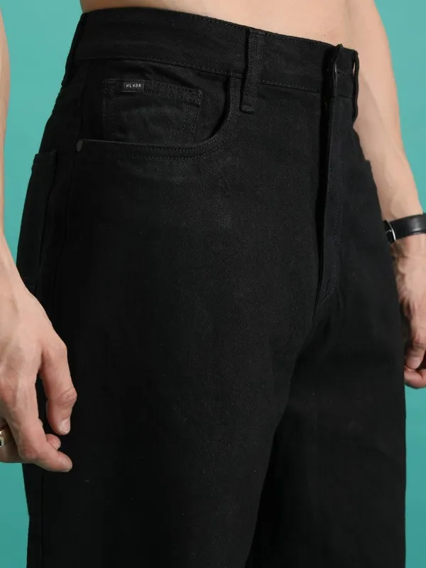  Highlander Men Black Relaxed Fit Clean Look Jeans