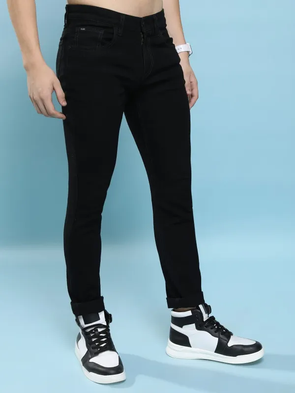  Highlander Men Black Skinny Fit Jeans