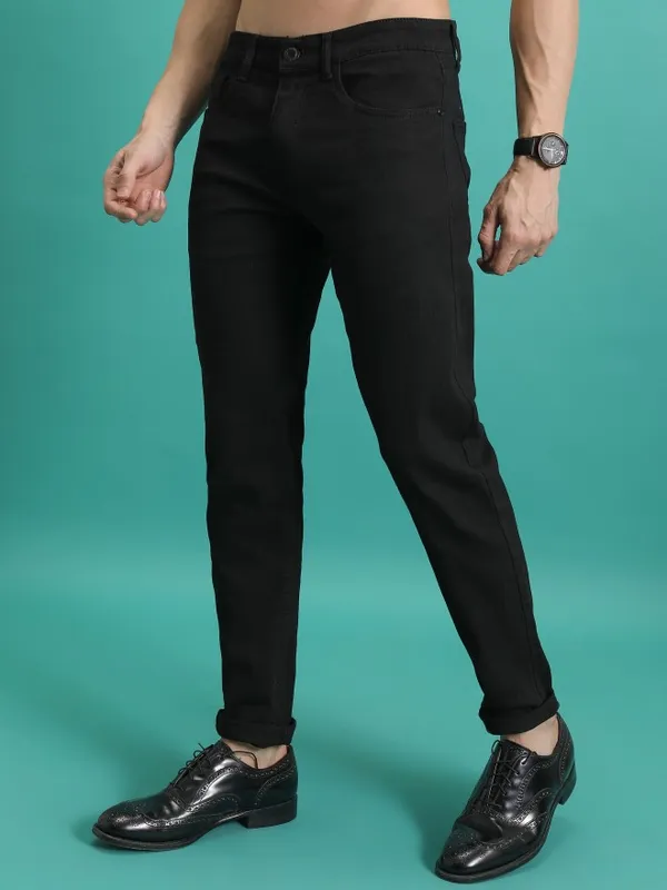  Highlander Men Black Skinny Fit Jeans