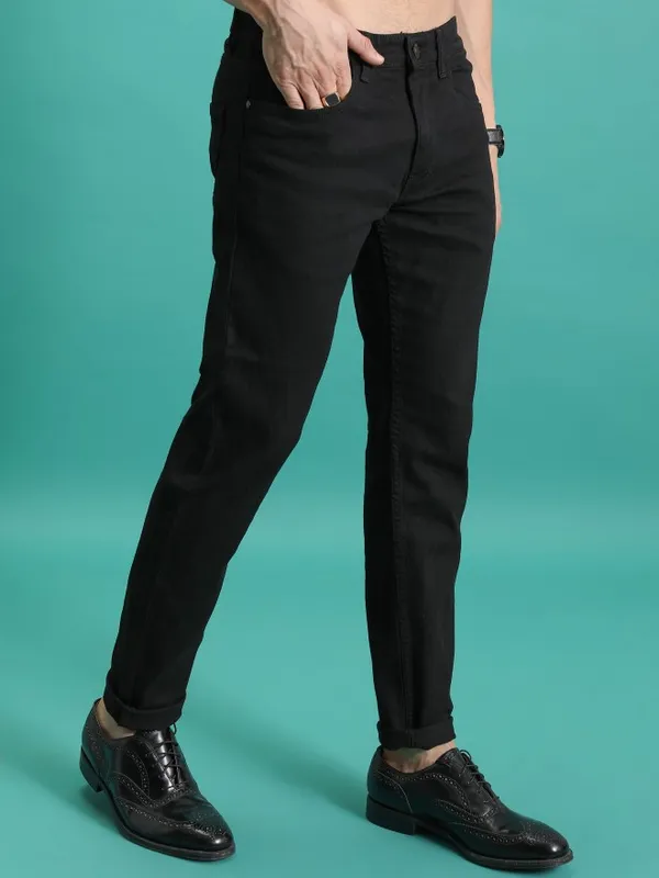  Highlander Men Black Skinny Fit Jeans