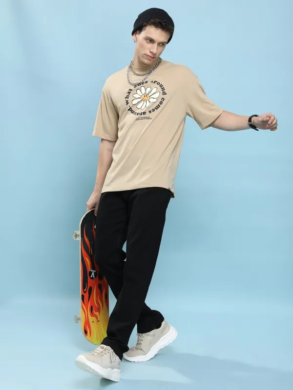 Purple By Highlander Men Black Straight Fit Stretchable Jeans