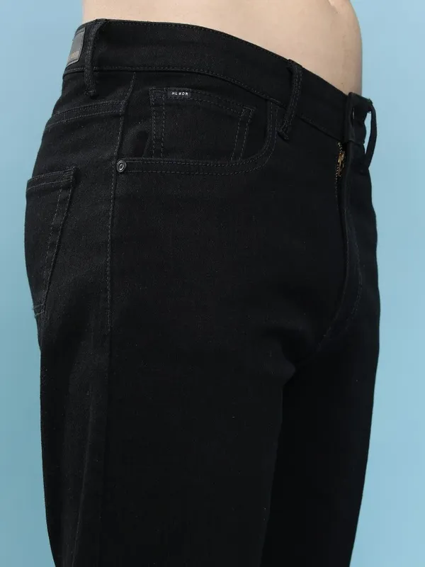 Purple By Highlander Men Black Straight Fit Stretchable Jeans