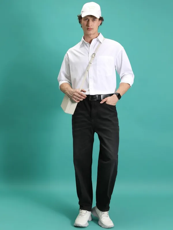  Highlander Men Black Relaxed Fit Clean Look Jeans