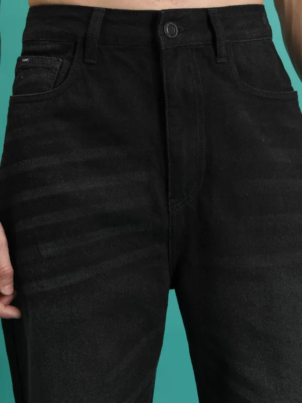  Highlander Men Black Relaxed Fit Clean Look Jeans