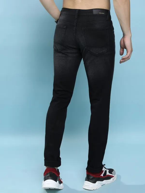  Highlander Men Black Straight Fit Jeans