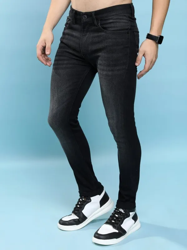  Highlander Men Black Skinny Fit Jeans