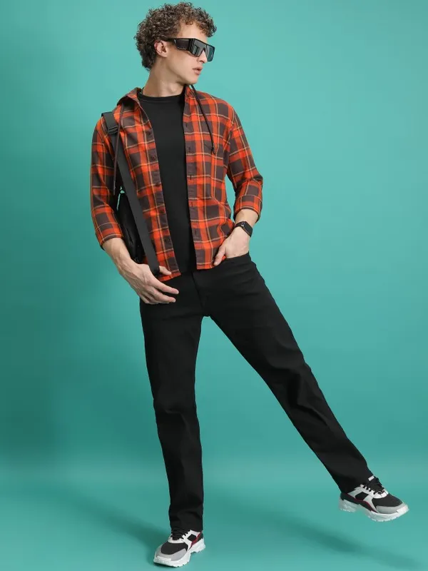 Highlander Men Black Tapered Fit Clean Look Jeans