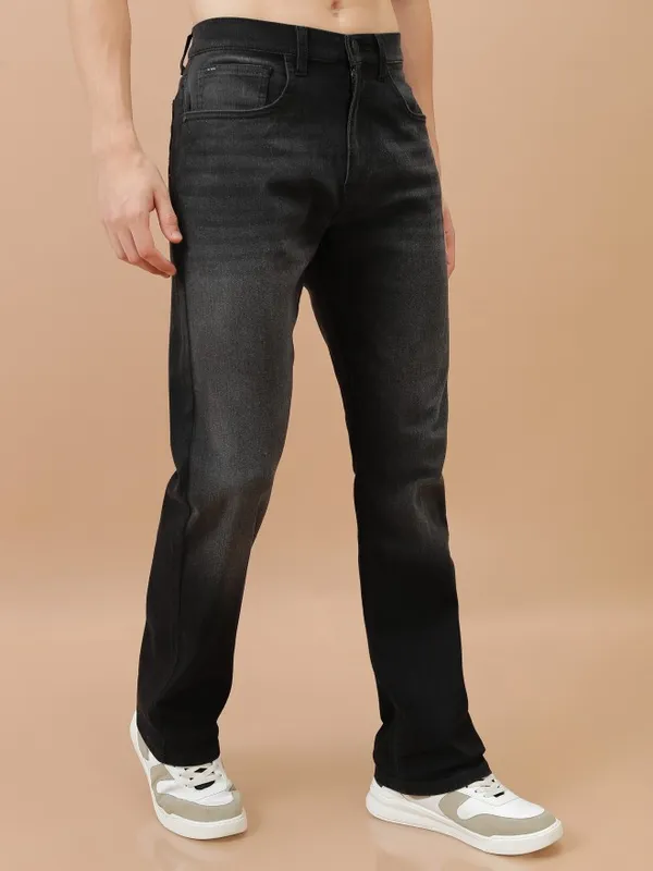  Highlander Men Black Bootcut Clean Look Jeans