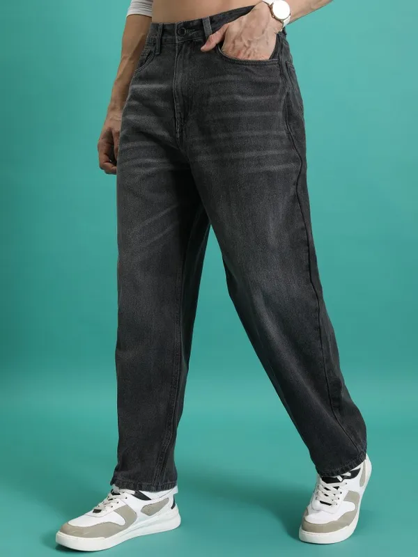  Highlander Men Grey Relaxed Fit Clean Look Jeans