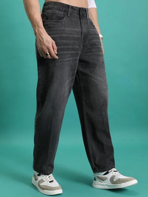  Highlander Men Grey Relaxed Fit Clean Look Jeans