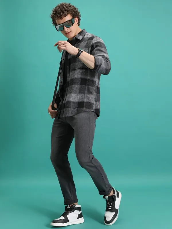  Highlander Men Grey Skinny Fit Jeans