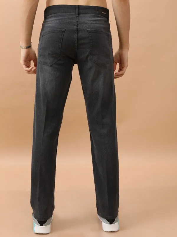  Highlander Men Grey Straight Fit Clean Look Jeans