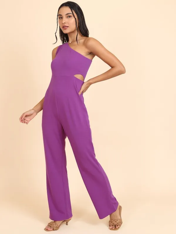  Tokyo Talkies Women Purple Solid Jumpsuits