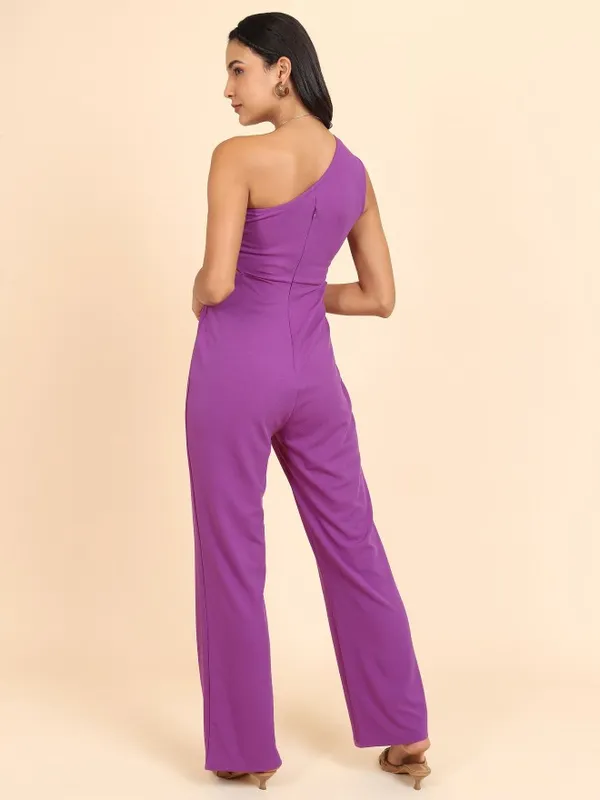  Tokyo Talkies Women Purple Solid Jumpsuits