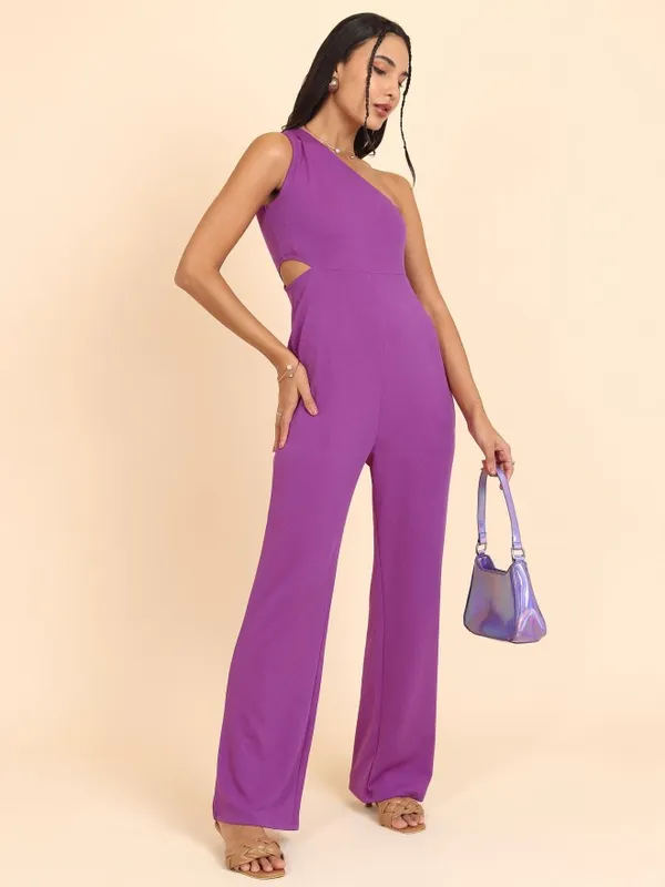  Tokyo Talkies Women Purple Solid Jumpsuits
