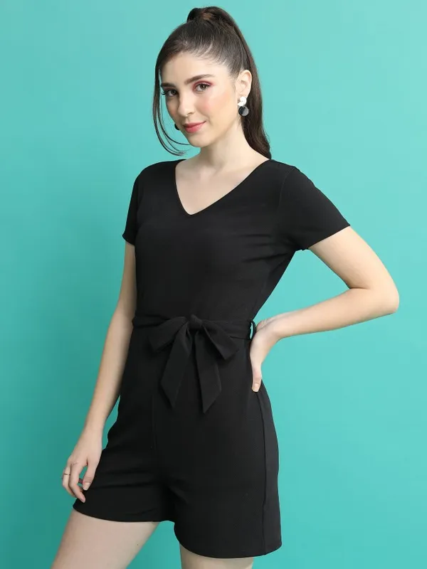  Ketch Women Black Solid Jumpsuits