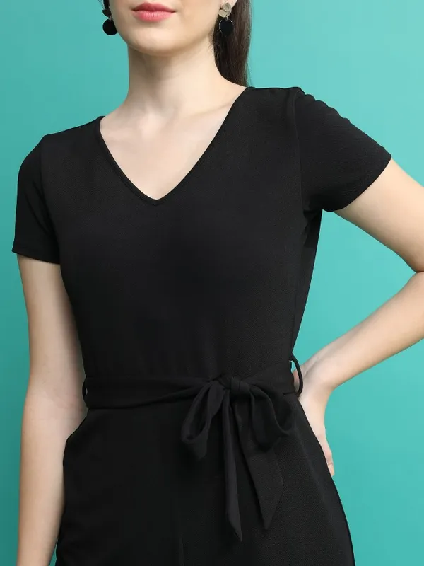  Ketch Women Black Solid Jumpsuits