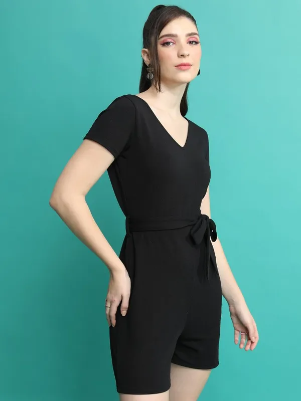  Ketch Women Black Solid Jumpsuits