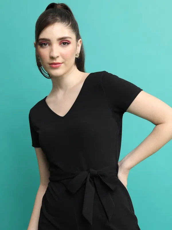  Ketch Women Black Solid Jumpsuits