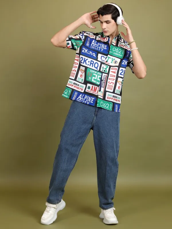  Highlander Men Multi Printed Oversized Fit Casual Shirts