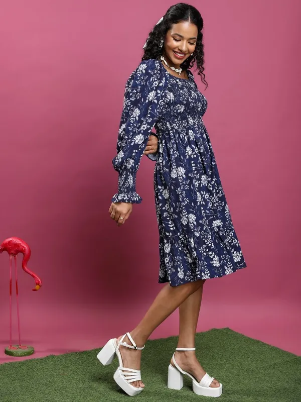 Printed A-Line Dress