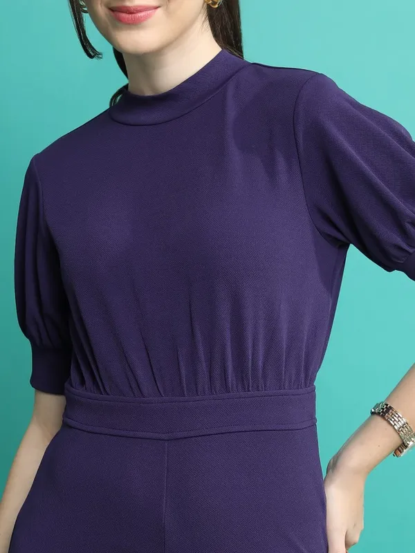  Tokyo Talkies Women Navy Blue Solid Jumpsuits