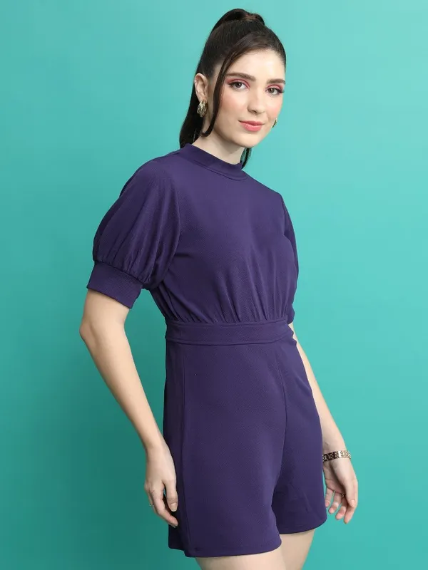  Tokyo Talkies Women Navy Blue Solid Jumpsuits