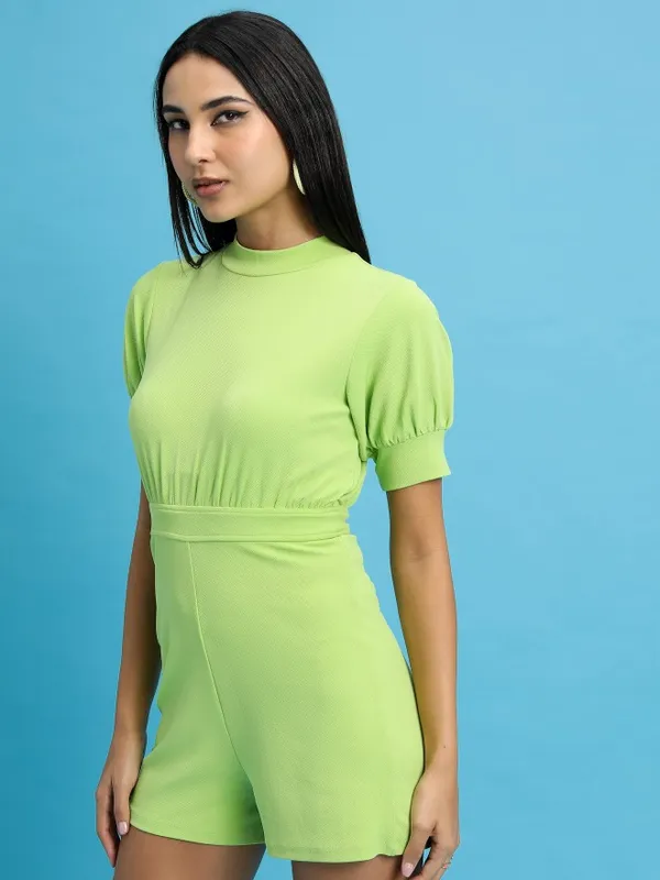  Tokyo Talkies Women Green Solid Jumpsuits