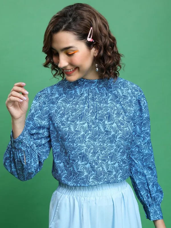 Printed Blouson Top