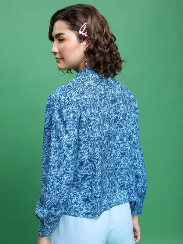 Printed Blouson Top