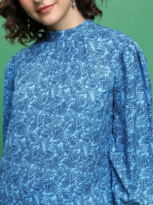 Printed Blouson Top
