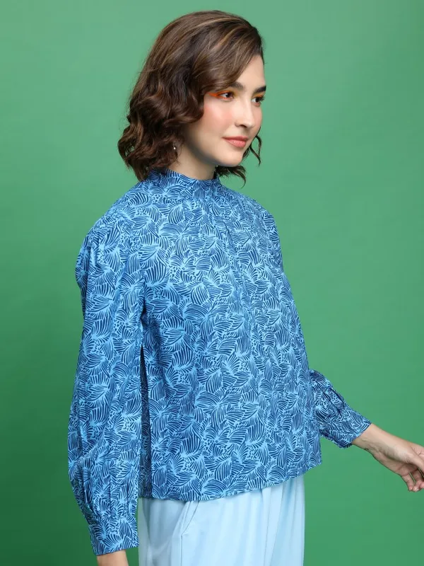 Printed Blouson Top